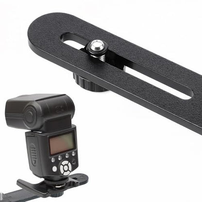 2 Pcs Dual Selfie Light Holder Tripod Mount Stand 10 '' Flash Bracket Dual Camera Mount Extension Bar 1/4 Screw Tripod Mounts Straight Flash Brackets for DSLR Camera LED Light Video Microphone