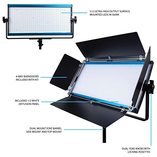 Dracast X Series LED1000 Daylight LED Video Light Panel with Dual NP-F Battery Plate