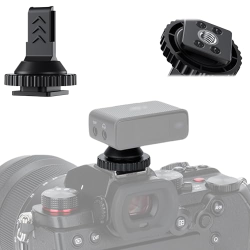 JJC Cold Shoe Mount Adapter for DJI Mic 1 with 1/4"-20, Durable ABS Cold Shoe Adapter for DJI Mic1 Only, Hot Shoe Accessories for DSLR Camera Vlogging Video Recording - size: for DJI Mic1 Only