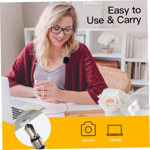 ABOOFAN 8pcs Clip-On Microphones for Phone and Camera, Professional Black Lavalier Mic Set for Teaching, Interviews, and Public Speaking, Multi-Functional Wired Microphone Accessories