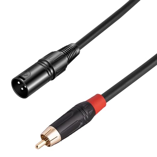 XLR to RCA Adapter Cable, 3-pin XLR Male to RCA Male Audio Cable Connector (3FT) - color: XLR Male to RCA Male Cable