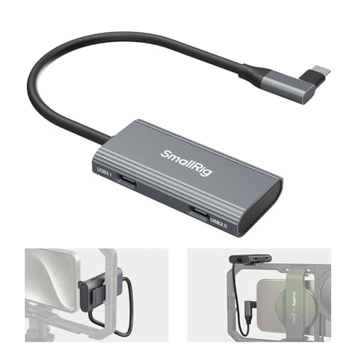 SmallRig 4-in-1 USB-C Hub with Cold Shoe Mount | Multiport hub with Type- C, PD 100W / USB-C 3.1/2.0, for mobile ProRes video recording at 4K 60fps