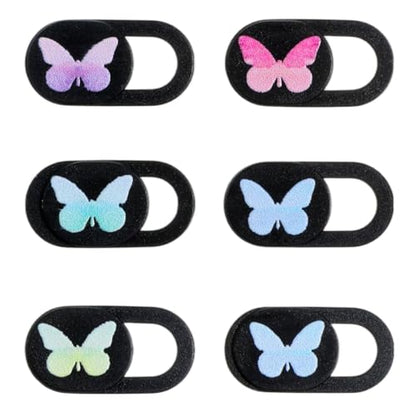 6 Pcs Laptop Camera Cover Slide, Webcam Cover Slide, Camera Privacy Cover for Laptop Desktop Computer Smartphone Tablet to Protect Your Privacy and Security, Butterfly Design (0.71''x 0.35'')