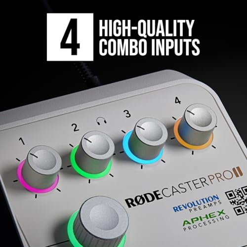 RØDE RØDECaster Pro II All-in-One Production Solution for Podcasting, Streaming, Music Production and Content Creation (White) - color: White, style: RCP II
