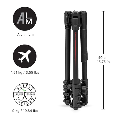 Manfrotto Befree Advanced AS, Camera Tripod, Lever Lock,Compatible with Arca-Swiss, Portable and Compact, Aluminum, Travel Tripod Kit, Ball Head, for DSLR, Mirrorless, Camera Accessories - style: Befree Adv Arca-Swiss Lever Alu