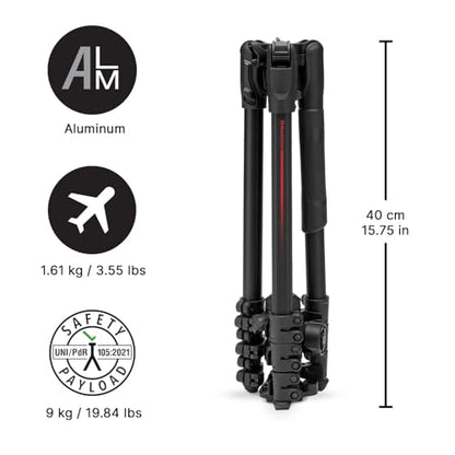 Manfrotto Befree Advanced AS, Camera Tripod, Lever Lock,Compatible with Arca-Swiss, Portable and Compact, Aluminum, Travel Tripod Kit, Ball Head, for DSLR, Mirrorless, Camera Accessories - style: Befree Adv Arca-Swiss Lever Alu