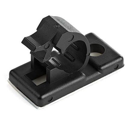 StarTech 100 Adhesive Cable Management Clips, Black, TAA, Sticky (CBMCC1) | Nylon Self Adhesive Clamp UL/94V-2 Fire Rated, Network/Ethernet/Office Desk/Computer Cord Organizer, Wire Holders - size: Small | 0.21 in. max. diameter