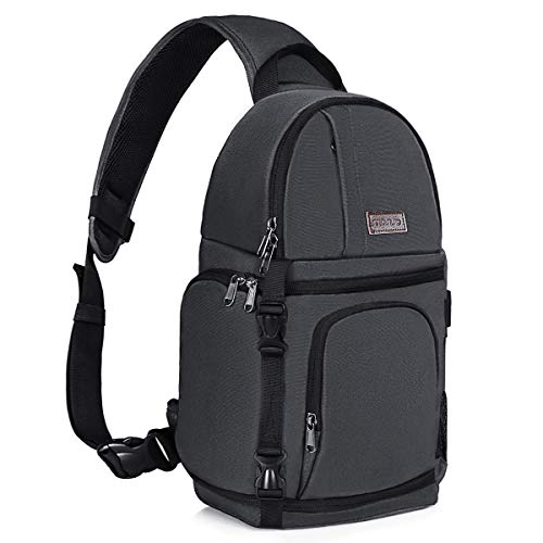 MOSISO Camera Sling Bag, DSLR/SLR/Mirrorless Camera Backpack Case Shockproof Photography Backpack with Tripod Holder & Removable Modular Inserts Compatible with Canon/Nikon/Sony/Fuji, Space Gray - color: Space Gray