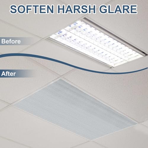 Pushglossy 4 Pack 23.75" X 47.75" X 0.2" Fluorescent Light Covers Classroom Office Diffuser Panels for 2x4ft Drop Ceiling Light Fixture Polycarbonate Replacement Cover for Hospital Home (Clear Black) - color: Clear Black