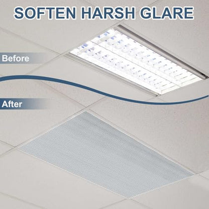 Pushglossy 4 Pack 23.75" X 47.75" X 0.2" Fluorescent Light Covers Classroom Office Diffuser Panels for 2x4ft Drop Ceiling Light Fixture Polycarbonate Replacement Cover for Hospital Home (Clear Black) - color: Clear Black