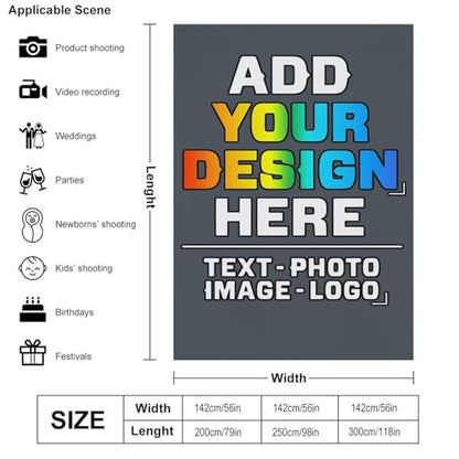 Custom Photography Cloth Design Your Own Photo Logo Text Personalized Backdrops Non-Reflective Non-Penetrating Photoshoot Background Screen Portrait Studio Photobooth Drops 56 X 79 Inches, Darkgray - color: Darkgray, size: 56"×79"