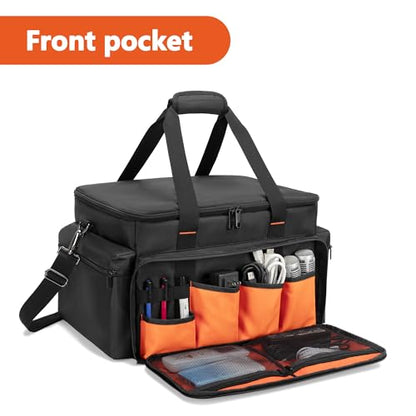 Trunab DJ Cable File Bag with Adjustable Dividers, 15.6'' Laptop Sleeve, Travel Musicians Gig Organizer Bag for DJ Gear, Music equipment and Accessories