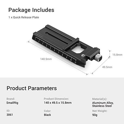 SMALLRIG 5.5'' Camera Quick Release Plate Adapter for Arca-Swiss for DJI RS 5 / RS 4 / RS 4 Pro / RS 2 / RSC 2 / RS 3 / RS 3 Pro & for Ronin-S Gimbal