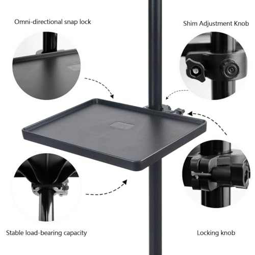 Microphone Stand Tray, Microphone Stand Clamp-On Rack Tray Holder, Universal Sound Card Tray for Live Streaming - size: Small