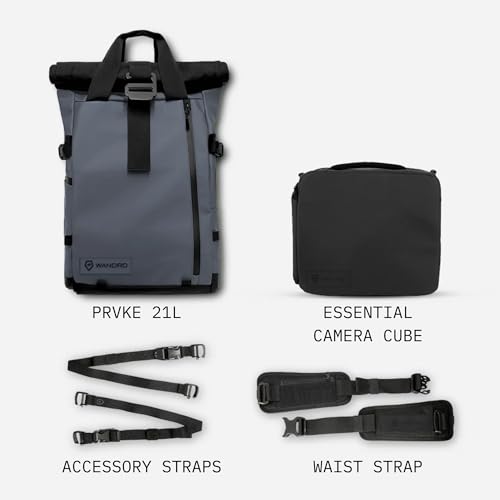 WANDRD PRVKE 21L Photography Bundle: Weather-Resistant Travel & Camera Backpack with Laptop Sleeve, Quick Side Access, Clamshell Opening – Ideal Photography & Travel Bag (Aegean Blue) - color: Aegean Blue, size: PRVKE 21L, style: Photography Bundle