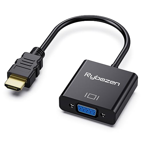 HDMI to VGA Adapter, Gold-Plated HDMI to VGA Converter (Male to Female), HDMI Adapter Compatible for Computer, Laptop, PC, Monitor, Projector, HDTV, Chromebook, Raspberry Pi, Xbox and More - color: 1 pack