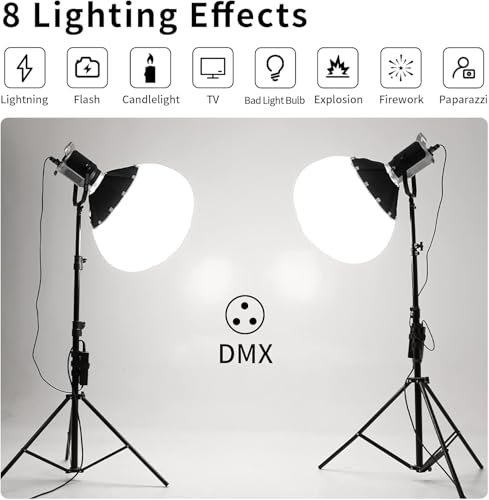 GVM 200W LED Video Light with Lantern Softbox, SD200D Photography Studio Lighting Kit with Bluetooth/DMX Control, 93000lux@0.5m 3200K-5600K Bi-Color Continuous Output Lighting for YouTube