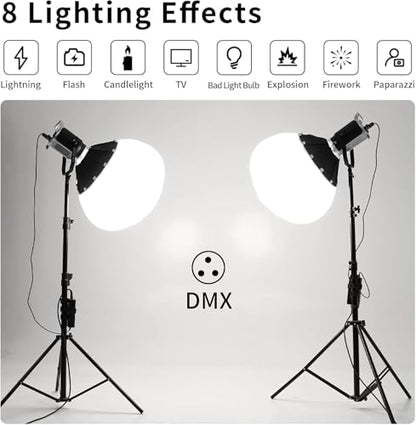 GVM 200W LED Video Light with Lantern Softbox, SD200D Photography Studio Lighting Kit with Bluetooth/DMX Control, 93000lux@0.5m 3200K-5600K Bi-Color Continuous Output Lighting for YouTube