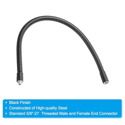 PATIKIL 16" Gooseneck, 2 Pcs 1/4"-20 Female to Male Thread Metal Universal Hose Flexible Arm Gooseneck Tube Extension Holder for Action Camera, Phone, Microphone, Black - size: 16 Inch