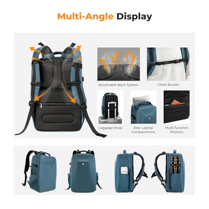 K&F CONCEPT Camera Backpack,Hardshell Photography DSLR Camera Bag with 15-15.6 Inch Laptop Compartment Hard Shell Camera Case Compatible with Canon/Nikon/Sony/DJI Mavic Drone - color: Blue