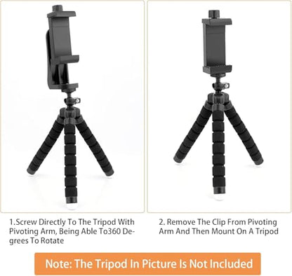 Dual-Mount Smartphone Tripod Adapter Set – Vertical & Horizontal Phone Holder with 1/4” Screw, Adjustable Clip for iPhone & Android, Tripods, Ring Lights & Selfie Sticks (2-Pack) - style: 3) 2 Pack Rotating Phone Mount