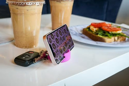 GoDonut Mini – Portable Keychain Cell Phone Stand & Holder – Desk Accessory Perfect for Travel, Office & Nightstand – Compatible with iPad mini and Smartphones - Fuchsia - color: Fuchsia