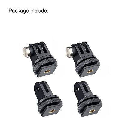 GEPULY 4 Pack Cold Shoe Mount Adapters,1/4" Thread Hole Cold Shoe Bracket,for GoPro Hero 13 12 11 10 9 8 7 6 5 4, Action Cameras DSLR Camera Cage Microphone LED Light Selfie Stick Monopod