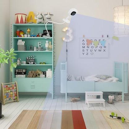 15.7in Flexible Baby Monitor Mount Compatible with Nanit Pro Smart Baby Monitor & Flex Stand, Also for Cameras with 1/4 Screw Mount 360° Adjustable Long Gooseneck Arm for Crib, Dresser, Shelf - size: 15.7 inch