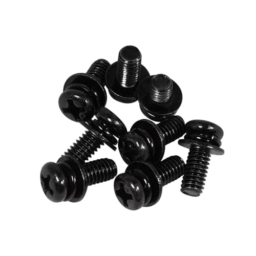 20 PCS Vesa Screws, VESA Compatible M4x10mm TV/Monitor Wall Mount Screws for 75x75mm and 100x100mm Brackets. Phillips Head M4 x 10mm Black with Washers - size: M4, style: 20 PCS
