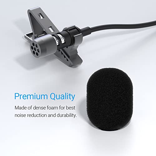 Cubilux Foam Cover for Lavalier Lapel Microphone, Windscreen for Mini Clip-On Lav MIC, 10-Pack 10mm - color: Foam Cover, 10-Pack