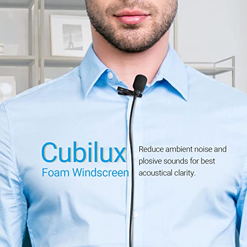 Cubilux Foam Cover for Lavalier Lapel Microphone, Windscreen for Mini Clip-On Lav MIC, 10-Pack 10mm - color: Foam Cover, 10-Pack