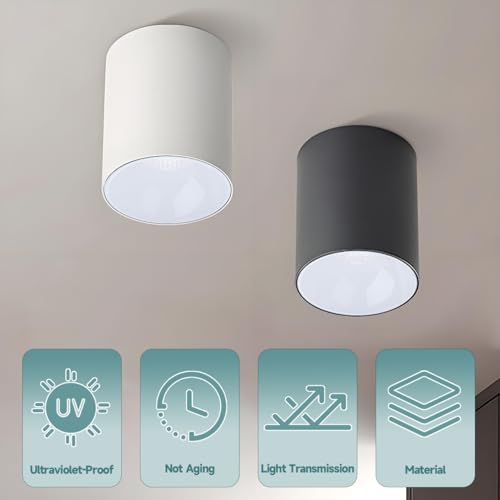 Ceiling Light Diffuser Cover 5.78 Inch Round Frosted White Lampshade Anti Glare Spotlight Downlight Shield Replacement for Chandelier Drum Lamp Pendant Lighting Accessories, 4PCS
