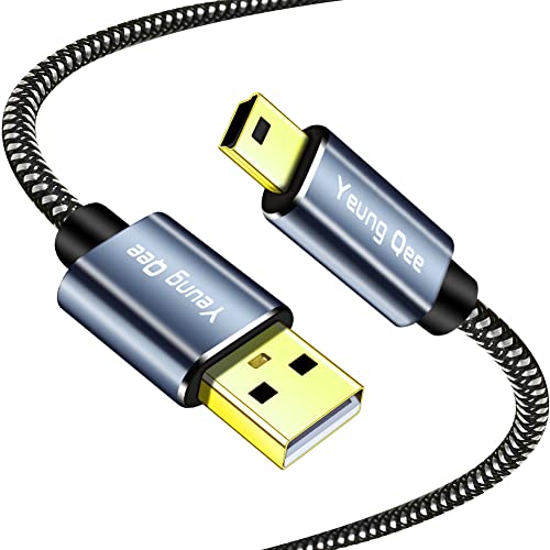 Mini USB Cable 25ft,Braided USB 2.0 Type A to Mini B Cable Charging Cord Compatible with PS3 Controller, MP3/4 Player,PDA, Camera, Scanner and More Mini USB Devices (25FT/8M) - size: 25FT/8M