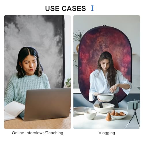 Selens 2 in 1 Collapsible Backdrop 55.12 * 78.75inches Pop Up Backdrops for Portrait Photography, Video, Live Stream(Red/Grey) - color: red/grey