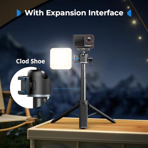 SmallRig Action Camera Selfie Stick Tripod, 7.8-21.6in Extendable, 360° Ball Head, Cold Shoe Mount, Detachable Adapter Only for DJI Action 5 Pro/4/3 (Not for Action 6), 1/4-20" Screw for Webcam - 5435 - style: for DJI action camera (5 Pro/4/3)