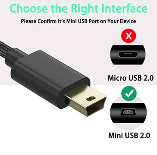 SCOVEE Camera USB Cable,Braided Mini USB Data Transfer Cord for Canon Rebel/PowerShot/EOS/DSLR/ELPH Digital Cameras, Camcorder Wire for Canon Rebel,Vixia PC Computer Interface Charger Replacement 3FT