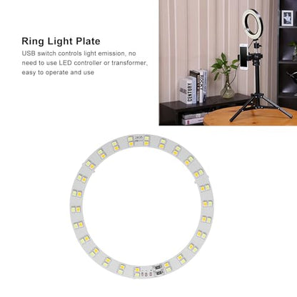 2PCS Rings Light, 3V‑5V LED Rings Light 10W Makeup Light USB Powered Rings Light Plate with Cold and Warm 2 Color Lighting for Daily Lighting