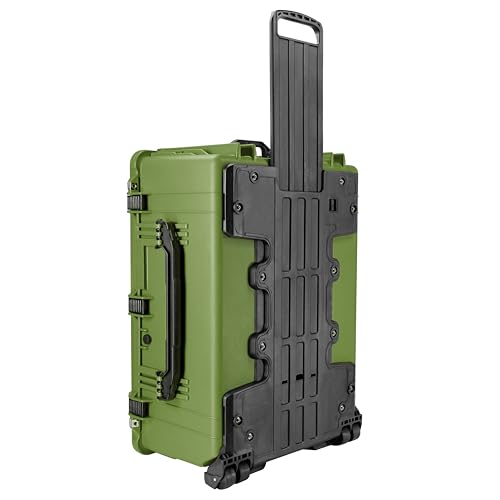 Eylar 31.5" X-Large Protective Roller Hard Case for Cameras, Drones, Tools, and AV Equipment with IP67 Waterproof, Shock Resistant, and Customizable Foam Inserts (OD Green) - color: Green