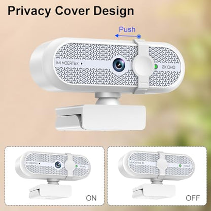 2K Webcam for PC, Webcam with Microphone and Tripod, Auto Light Correction, USB Camera Plug and Play, 90° Wide FOV, Privacy Cover, Works with Skype, Zoom, Meet, Teams, PC, Laptop, Mac, Tablet - style: 2K Webcam with Tripod and Mic