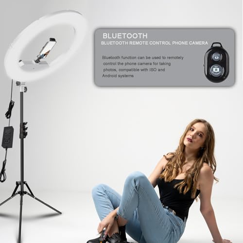 Ring Light Kit:18"/45cm Outer 55W6700k Dimmable LED Light, Tripod Stand, Remote Controller,Box for Camera,Smartphone,YouTube,TikTok,Self-Portrait Shooting,CRI95,White - color: White