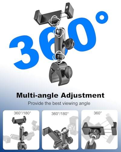 Universal Phone Holder for Gun/Bow [Portable Lightweight] Metal Adjusting Arm Crossbow Gun Scope Phone Mount Clamp for iPhone 17 Pro Max 16 15 14 Plus Android Smartphone, Hunting Phone Mount