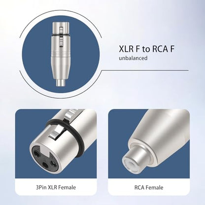 2-Pack XLR Female to RCA Female Adapter Kit - color: XLR F TO RCA F