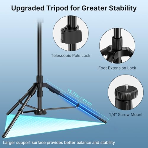 yAyusi Vlogging Kit for iPhone/Android, 78" Extendable Tripod Stand with Magnetic Microphone/Ring Light/Phone Clip/Remote Control, YouTube Starter Kit for Video Recording, Live Streaming