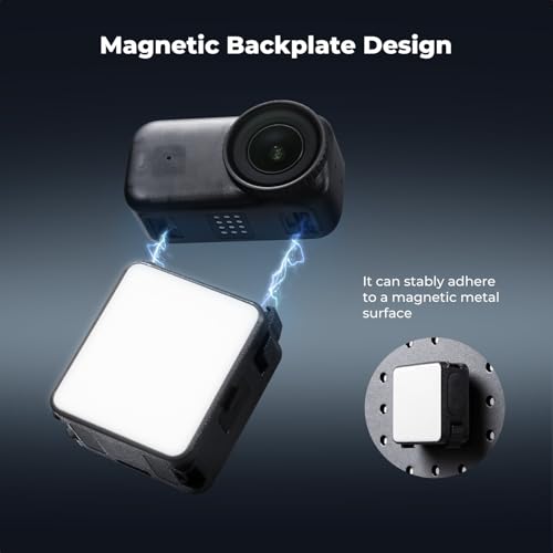 K&F CONCEPT Magnetic Mini LED Fill Light Compatible for DJI Osmo Action 6 | Magnet Backplate 1.5W USB C Rechargeable Quick Release Vlogging Lighting, Action Camera Selfie Video Recording for Osmo Nano - size: For Osmo Action 6/Osmo Nano