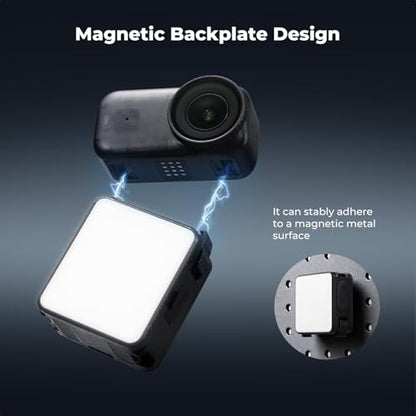 K&F CONCEPT Magnetic Mini LED Fill Light Compatible for DJI Osmo Action 6 | Magnet Backplate 1.5W USB C Rechargeable Quick Release Vlogging Lighting, Action Camera Selfie Video Recording for Osmo Nano - size: For Osmo Action 6/Osmo Nano