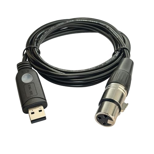 DSD TECH SH-RS09B USB to DMX Cable Support Freestyler, QLC+, Dmxcontrol, Lightkey, Lightjams, Soundswitch and Pi Open Lighting (1.8M/5.9FT) - size: 5.9FT
