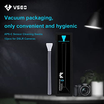 VSGO 12pcs APS-C Camera Sensor Cleaning Kit, Sensor Cleaning Swabs, Compatible with DSLR & SLR Digital Cameras (V-S02-12)