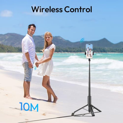 ULANZI Phone Tripod, SK26 40" Portable Selfie Stick for iPhone, 2 in 1 Adjustable Tripod with Bluetooth Remote Cold Shoe Mount, Portable Phone Stand Lightweight for Travel Photo Video Stream Vlog - size: 40"-Phone Clamp