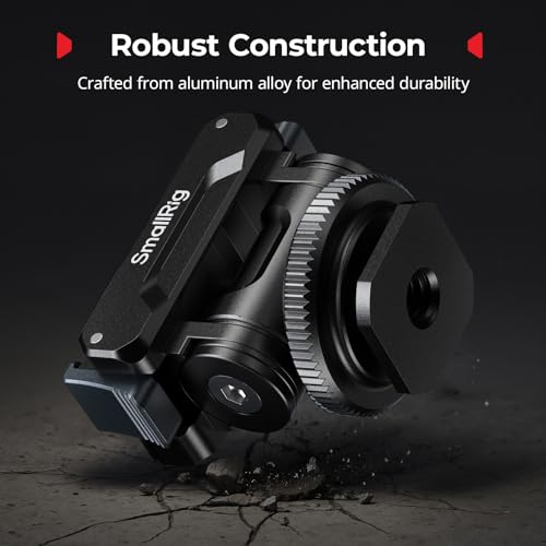 SMALLRIG Cold Shoe Adapter Mount for DJI Osmo 360 / Action 5 Pro / 4 / 3, with Quick Release Mount, 180° Tilt Adjustable - 5436
