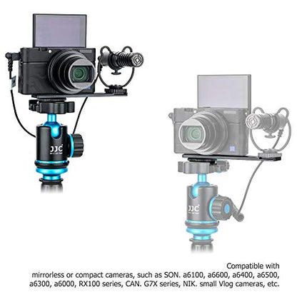 JJC Metal Cold Shoe Extension Mount for Sony RX100 VII A6400 A6100 A6600 | for Canon G7X Mark III EOS M6 Mark II GoPro Hero DJI OSMO Action Camera & Cell Phone to Add Mic, Arca Swiss Type Plate